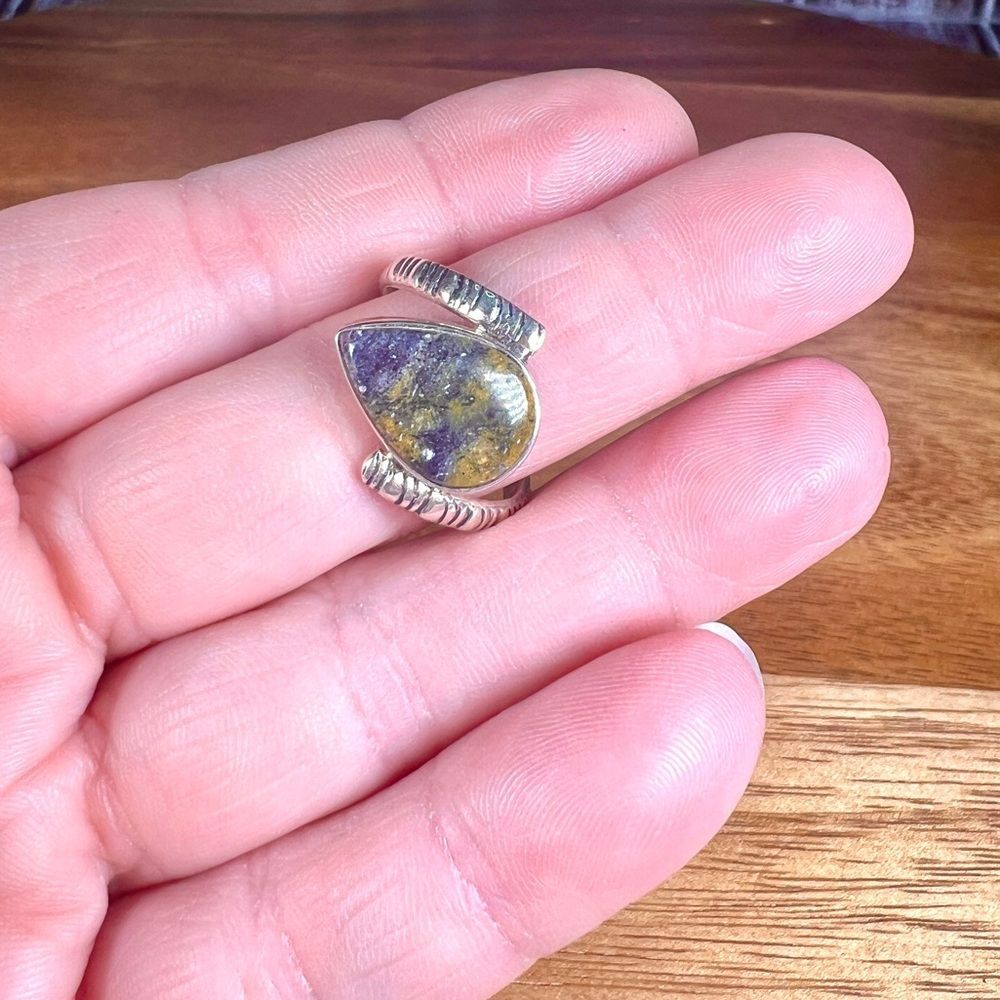 Indian Blanket Jasper Ring Solid Sterling Silver … - image 2